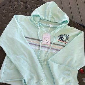 NWT BLOOM + POP Crop Hoodie Long Sleeve Sz M
